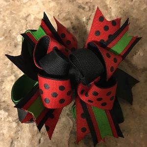 Red & Green Boutique Hair Bow